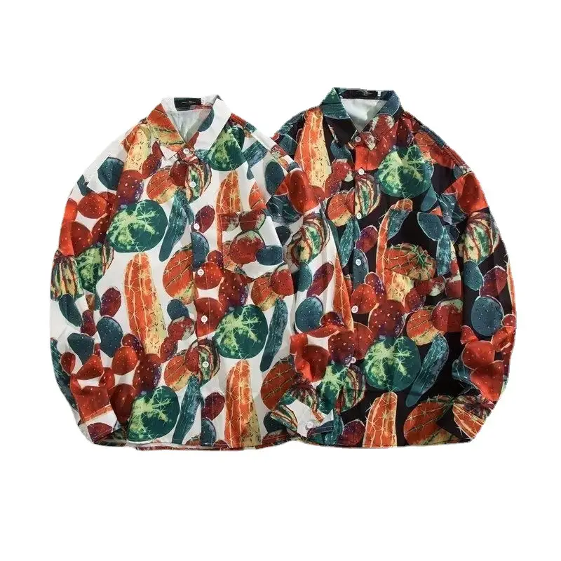 Hong Kong Style Floral Long Sleeve Coat for Men Women - Image 45