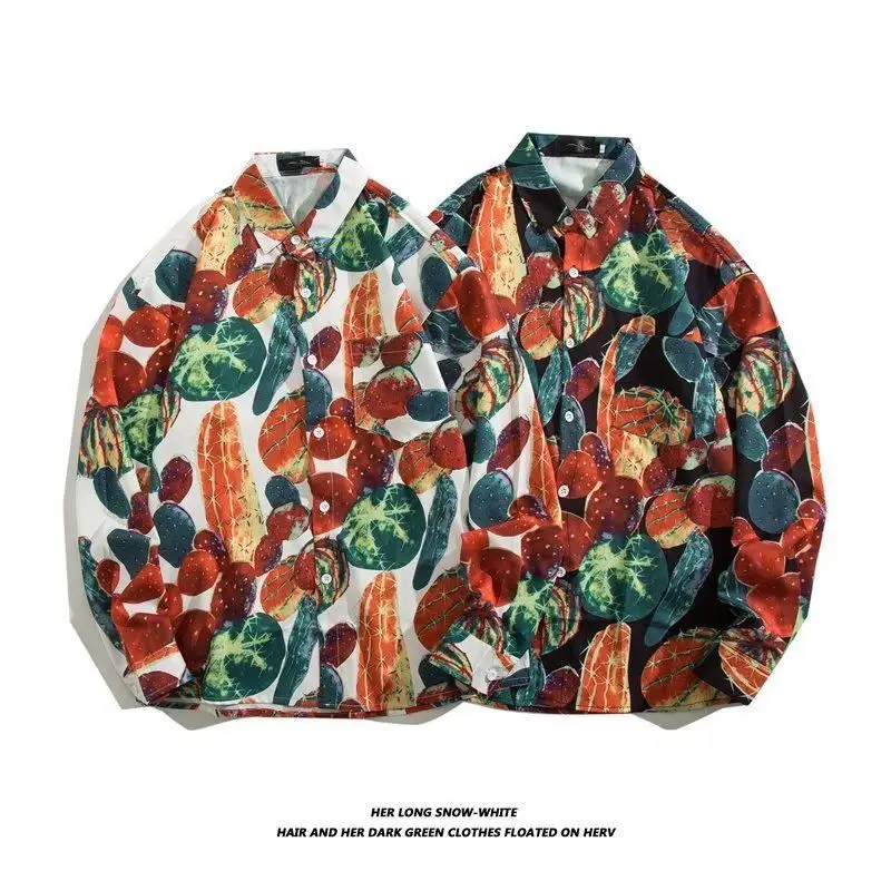 Hong Kong Style Floral Long Sleeve Coat for Men Women — feature 11