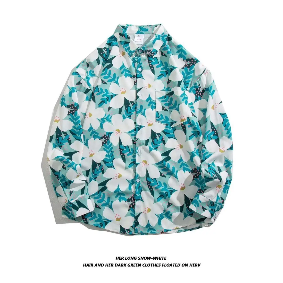 Hong Kong Style Floral Long Sleeve Coat for Men Women - Image 14