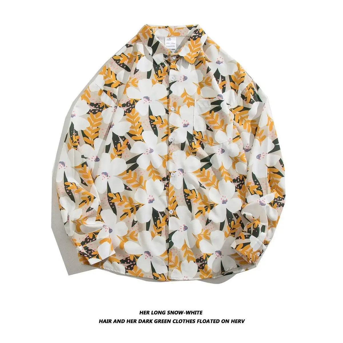 Hong Kong Style Floral Long Sleeve Coat for Men Women - Image 15