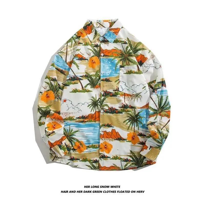 Hong Kong Style Floral Long Sleeve Coat for Men Women - Image 18