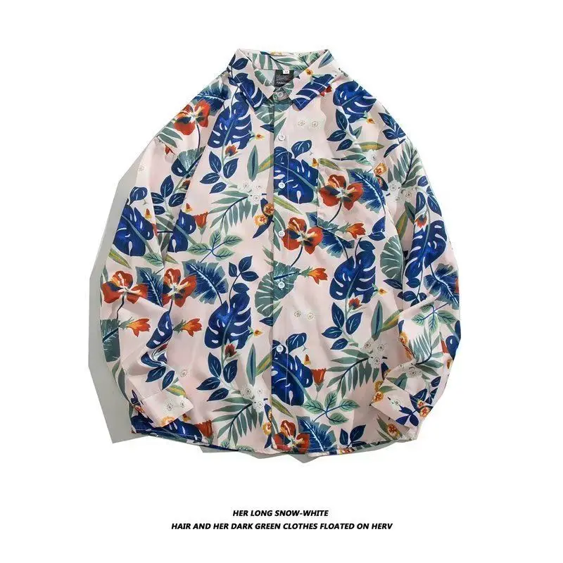 Hong Kong Style Floral Long Sleeve Coat for Men Women - Image 19