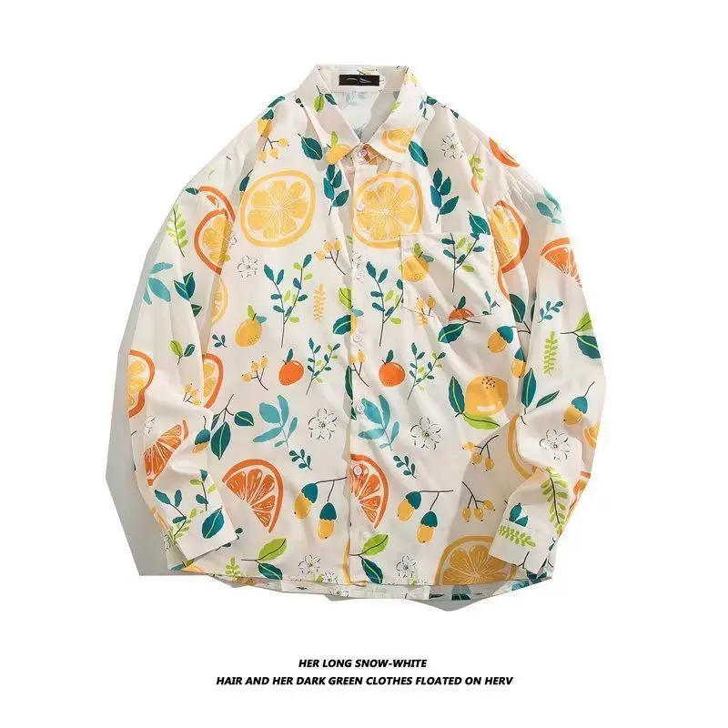 Hong Kong Style Floral Long Sleeve Coat for Men Women - Image 22