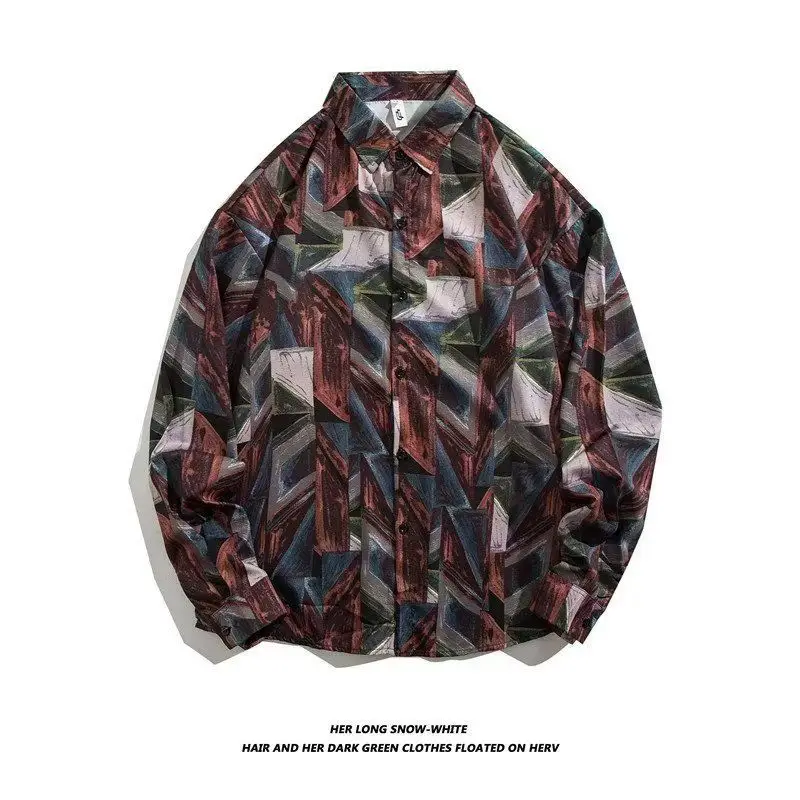 Hong Kong Style Floral Long Sleeve Coat for Men Women - Image 30