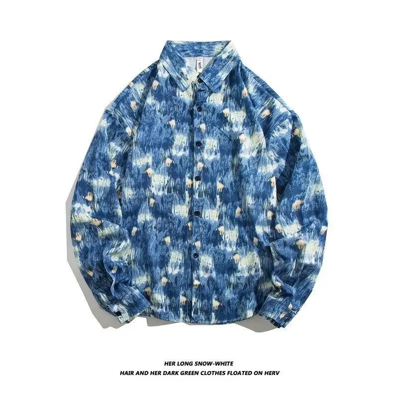 Hong Kong Style Floral Long Sleeve Coat for Men Women - Image 32