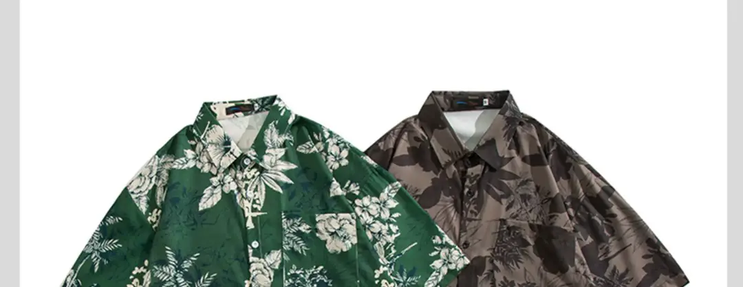 Short Sleeve Floral Shirt Set for Men Women Retro Korean Style — feature 14