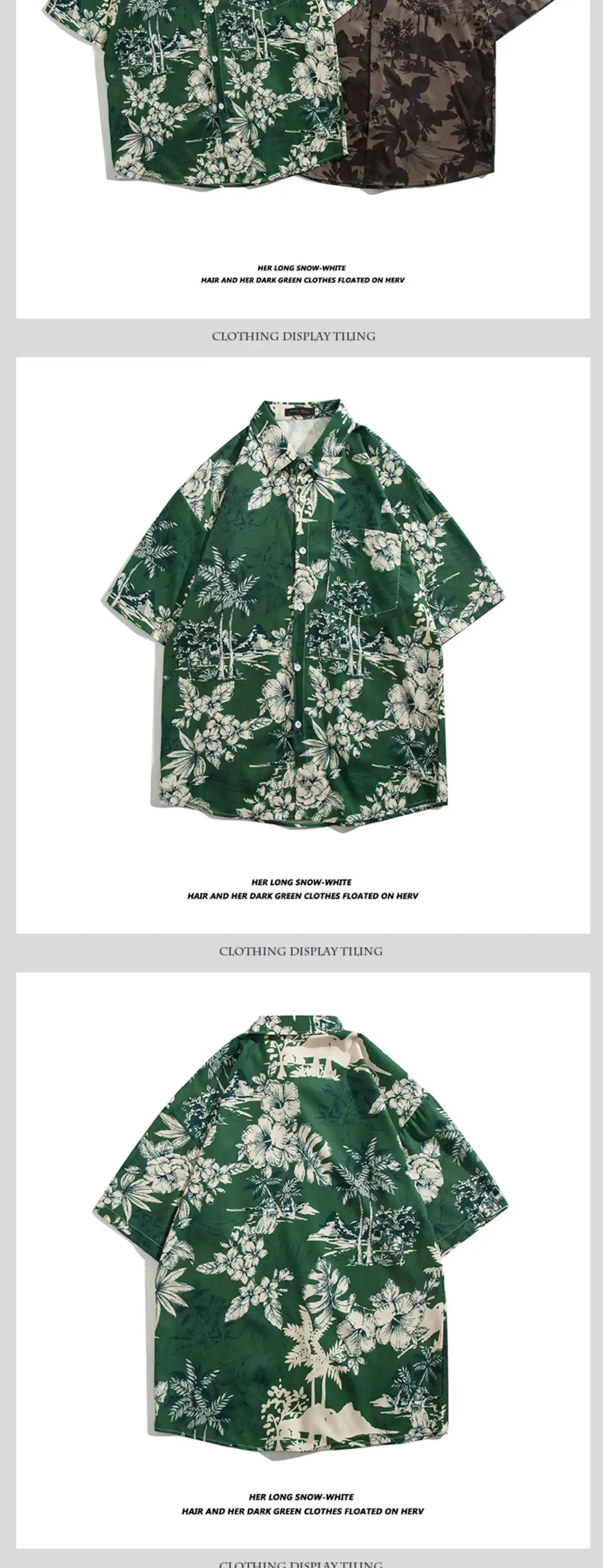 Short Sleeve Floral Shirt Set for Men Women Retro Korean Style — feature 15