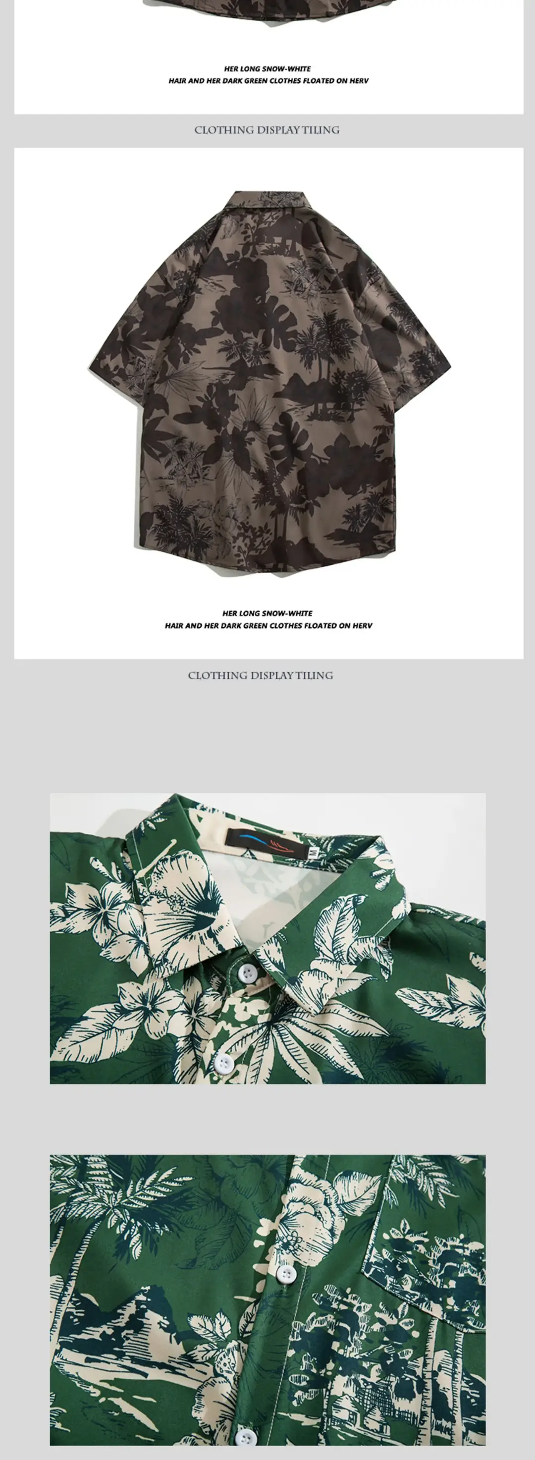 Short Sleeve Floral Shirt Set for Men Women Retro Korean Style — feature 18