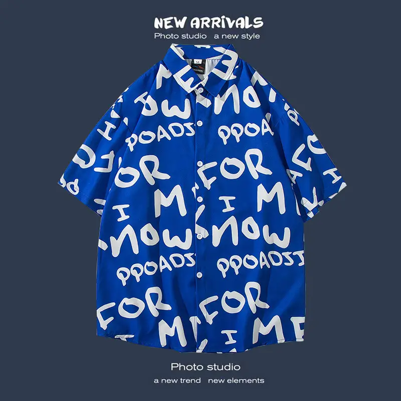 Short Sleeve Floral Shirt Set for Men Women Retro Korean Style - Image 7