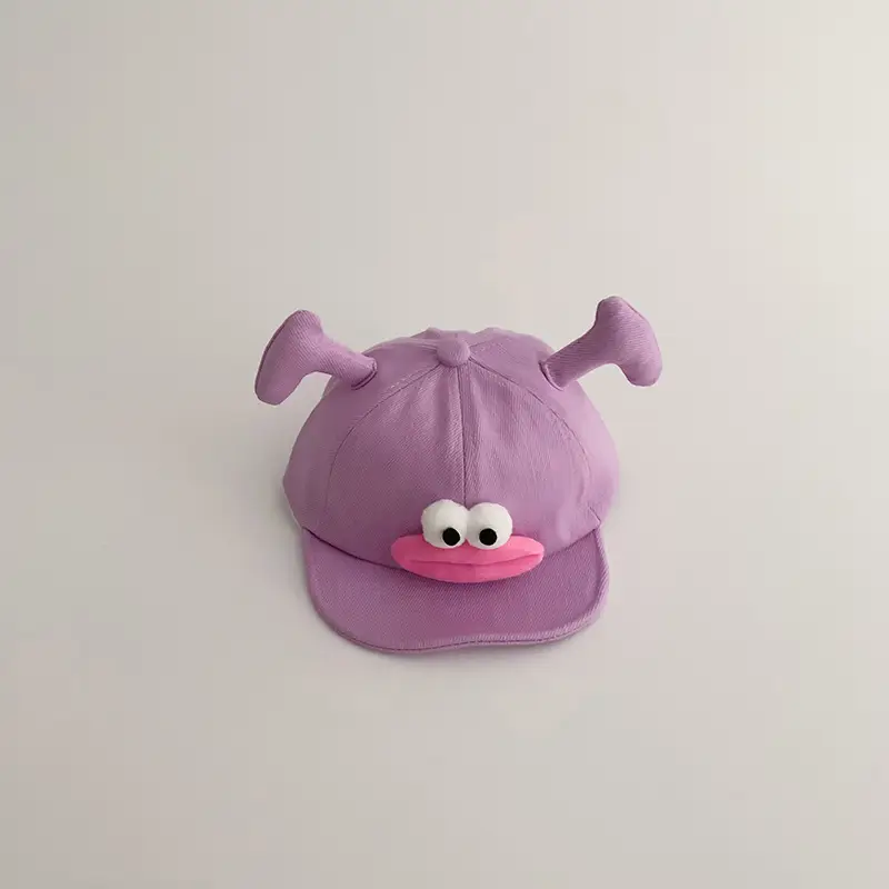 Purple Cute Baby Cap with Antlers Sun Hat - Image 4