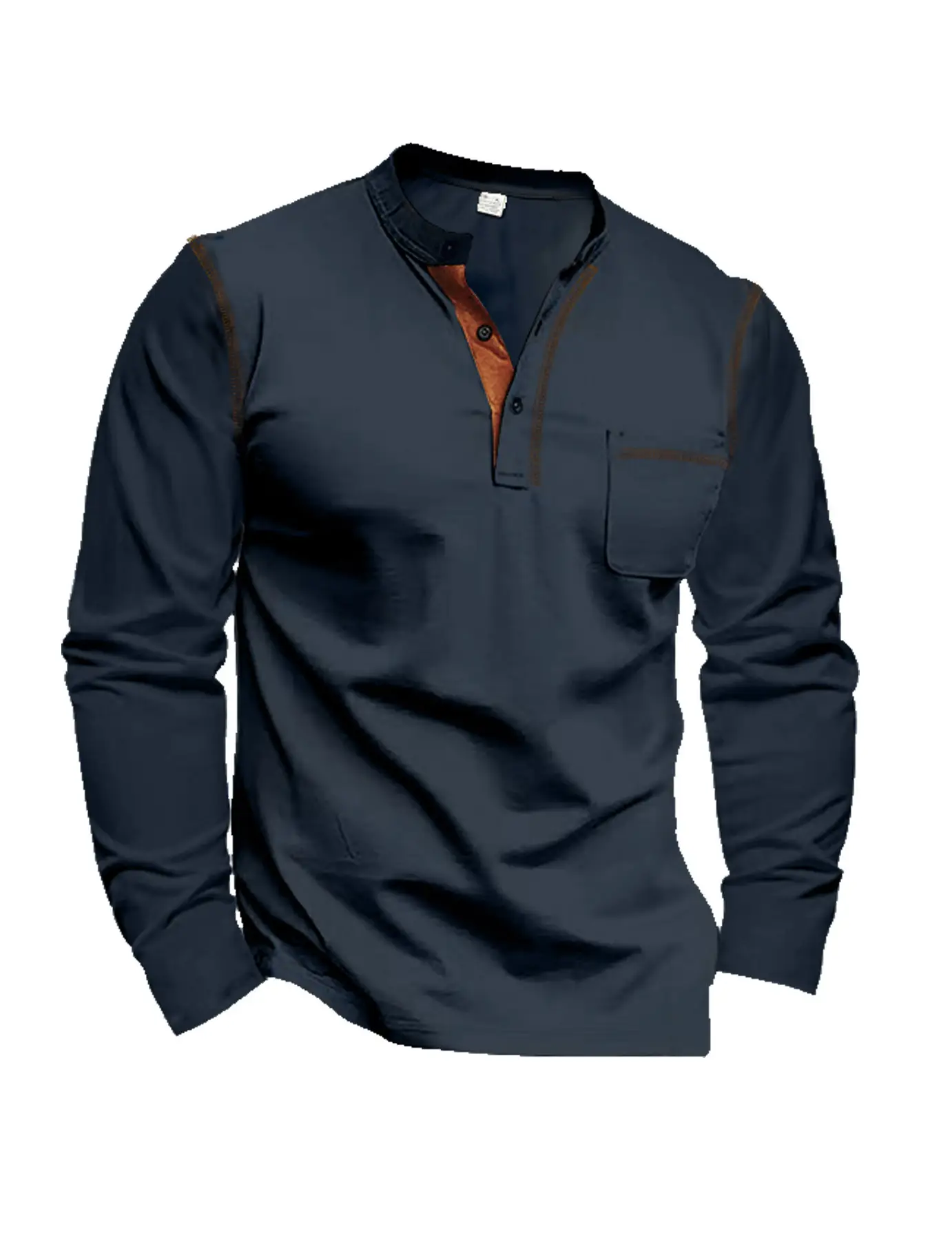 Men's White Long Sleeve Collar Polo Shirt — feature 10