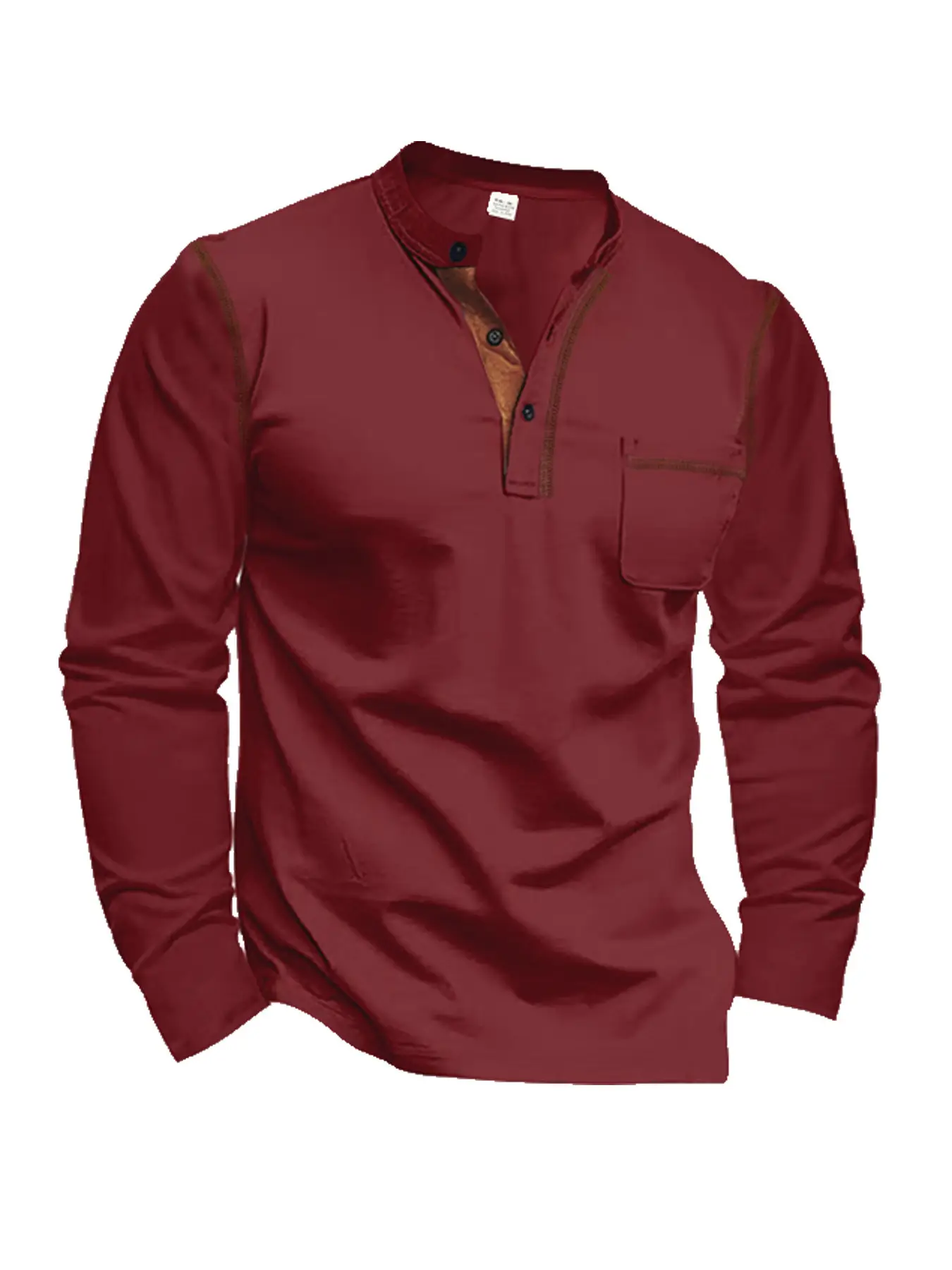 Men's White Long Sleeve Collar Polo Shirt — feature 16