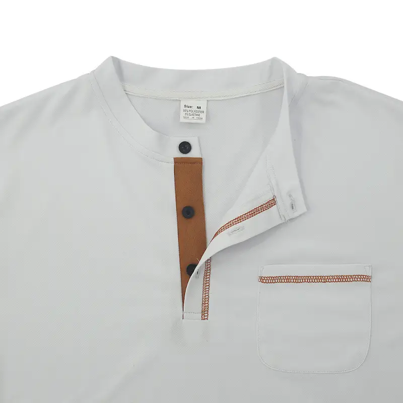 Men's White Long Sleeve Collar Polo Shirt — feature 25