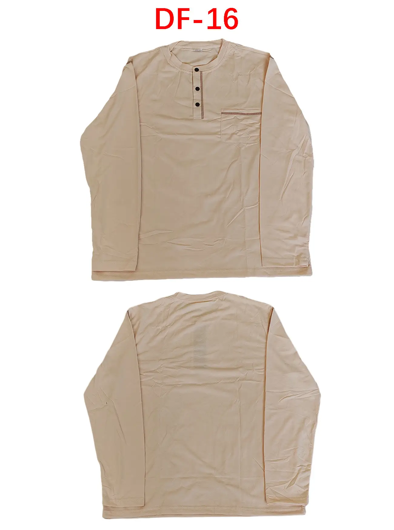 Men's White Long Sleeve Collar Polo Shirt — feature 7