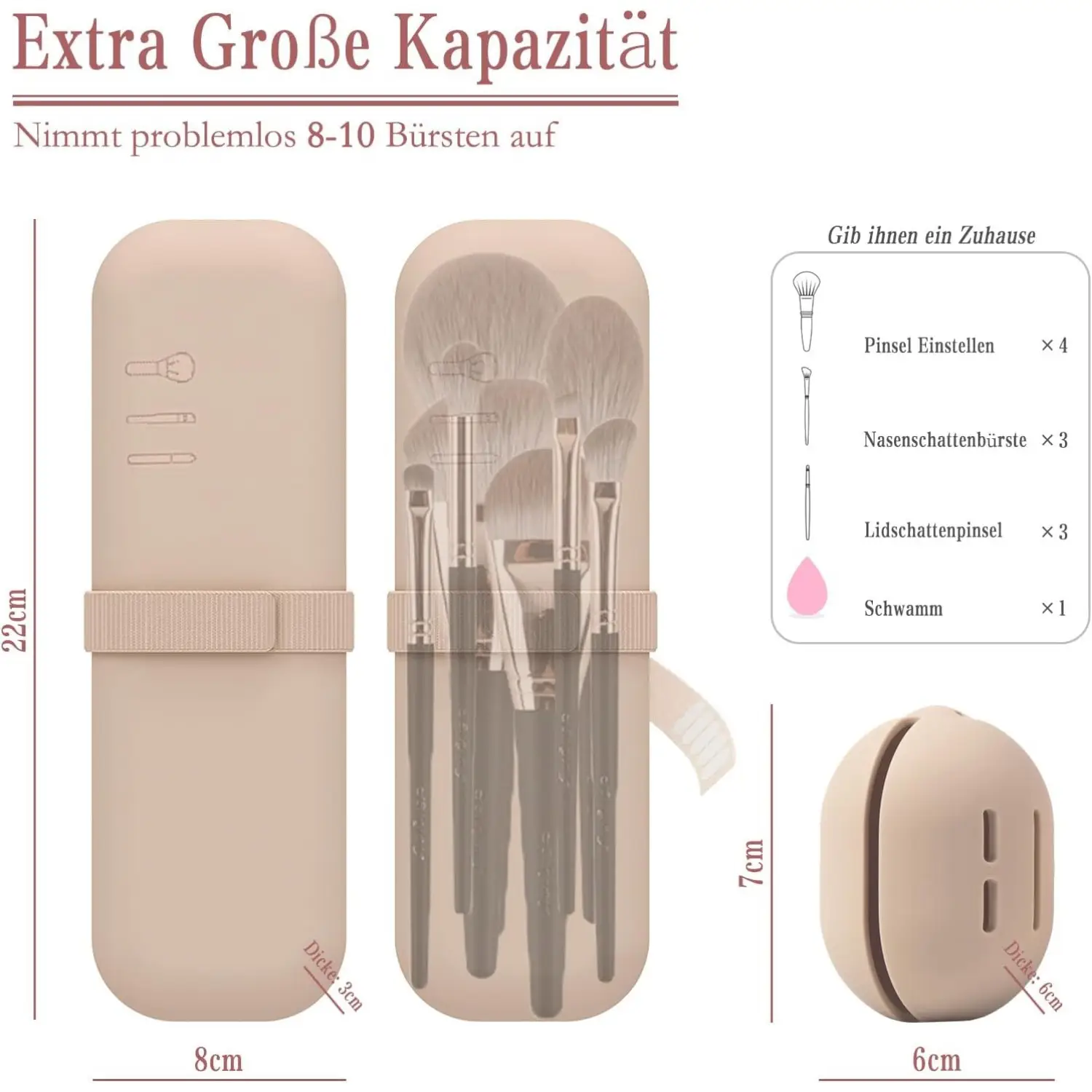 Cross-border Makeup Brush Storage Bag with Powder Puff - Image 7