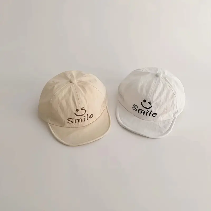 Yipan Beige Smile Embroidered Baseball Cap - Image 7