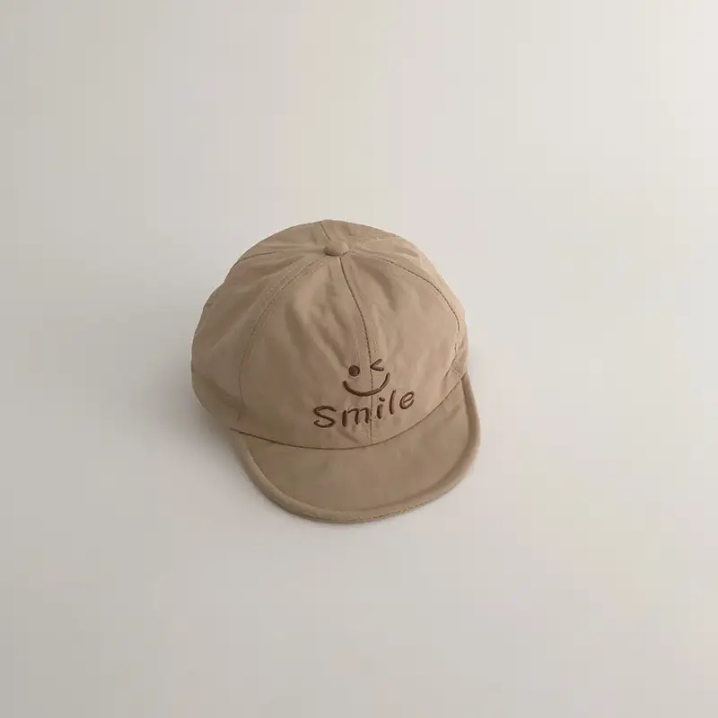 Yipan Beige Smile Embroidered Baseball Cap - Image 2