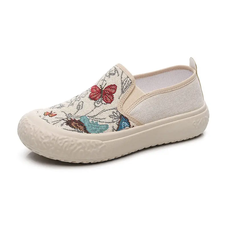 2026 Spring and Autumn New Style Old Beijing Cloth Shoes Fashionable Versatile Mom's Fisherman Shoes Casual Breathable Slip-On Soft Sole Shoes