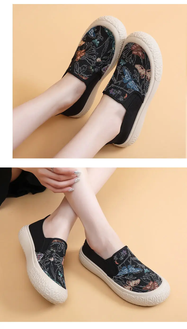 2026 Spring and Autumn New Style Old Beijing Cloth Shoes Fashionable Versatile Mom's Fisherman Shoes Casual Breathable Slip-On Soft Sole Shoes — feature 8