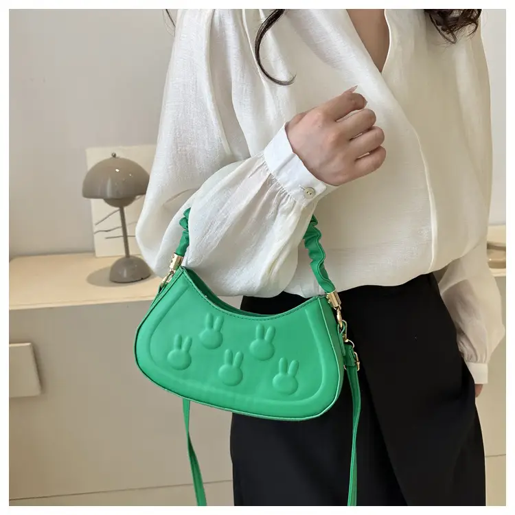 Women's 2024 Spring Semi-Round Shoulder Bag White — feature 10