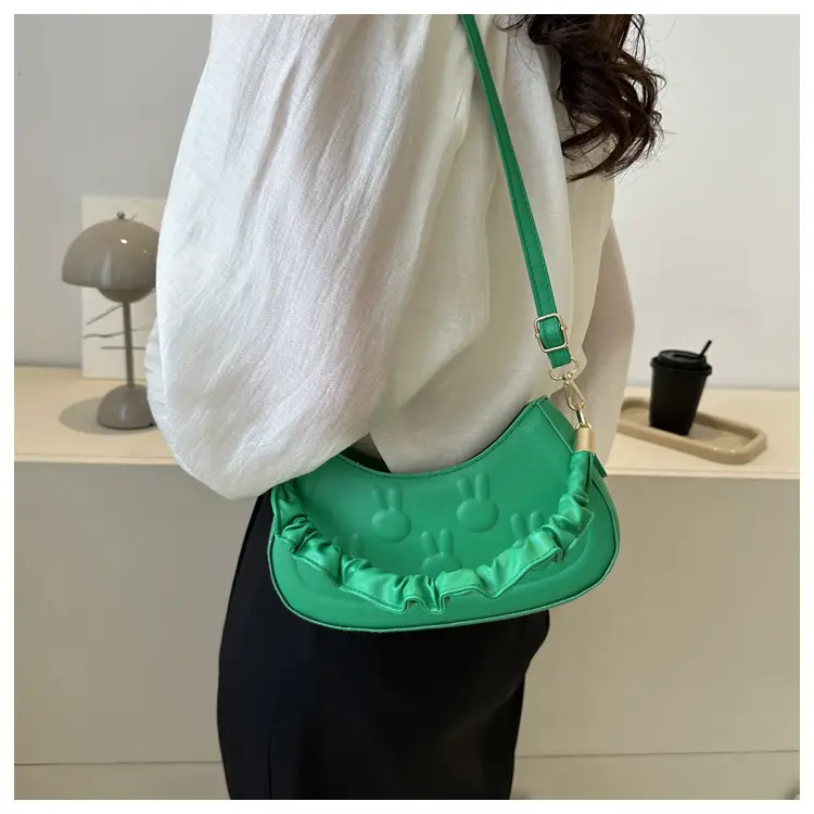 Women's 2024 Spring Semi-Round Shoulder Bag White — feature 12