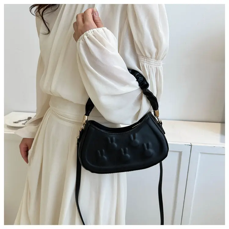 Women's 2024 Spring Semi-Round Shoulder Bag White — feature 14