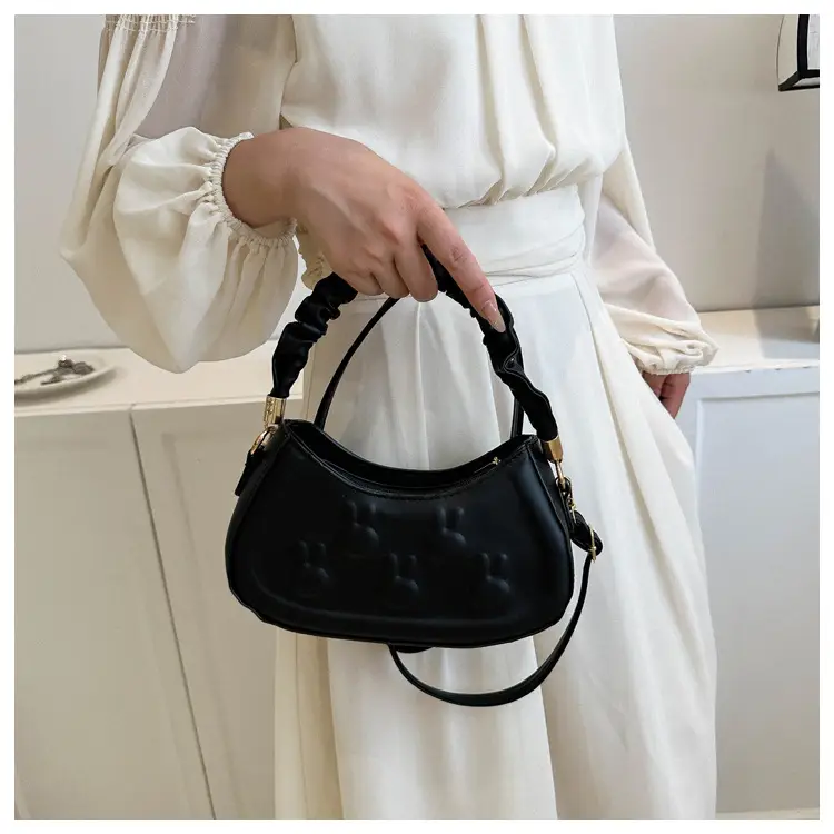 Women's 2024 Spring Semi-Round Shoulder Bag White — feature 15