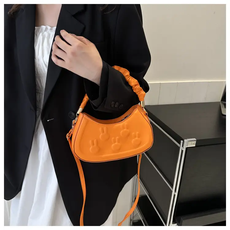 Women's 2024 Spring Semi-Round Shoulder Bag White — feature 22