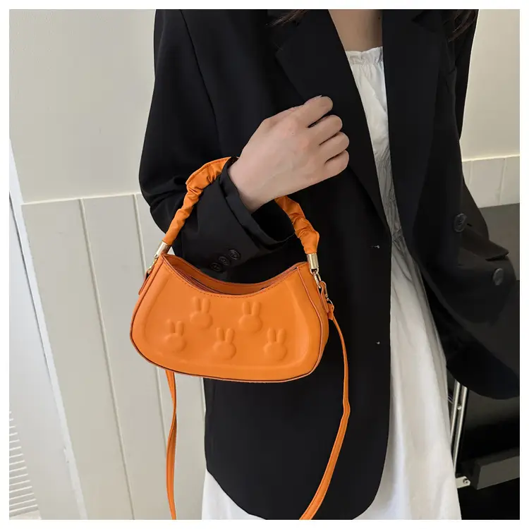 Women's 2024 Spring Semi-Round Shoulder Bag White — feature 23