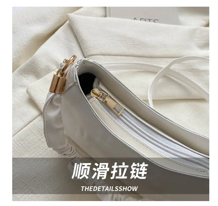 Women's 2024 Spring Semi-Round Shoulder Bag White — feature 5