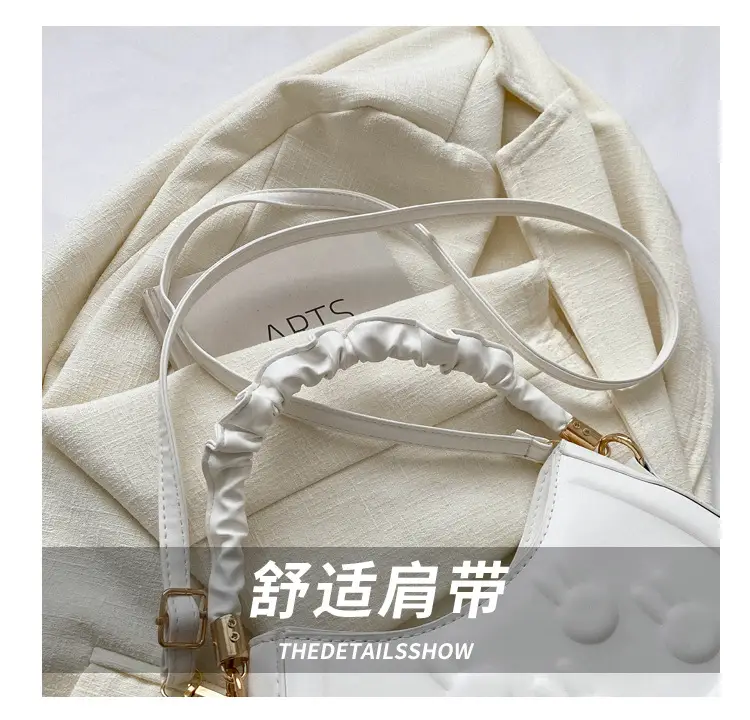 Women's 2024 Spring Semi-Round Shoulder Bag White — feature 6