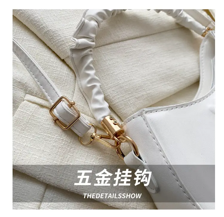 Women's 2024 Spring Semi-Round Shoulder Bag White — feature 7