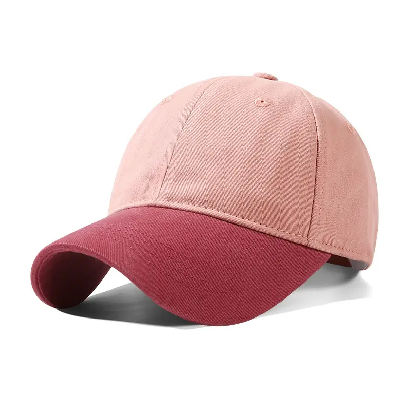 Women Soft Cotton Baseball Cap Brown Beige Peak Design - Image 3