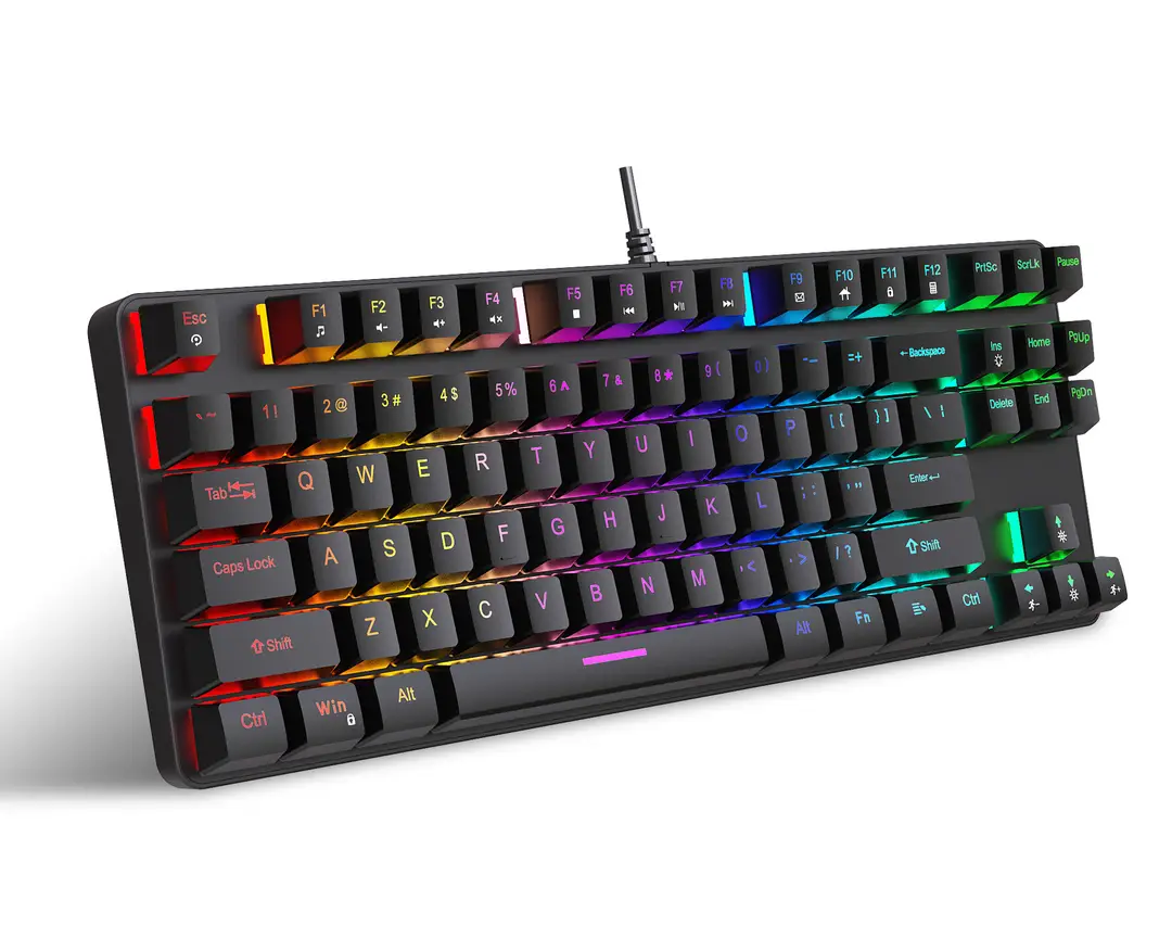 K87 metal mechanical keyboard 87 keys RGB luminous green axis public office home computer accessories Game e-sports cross-border — feature 22