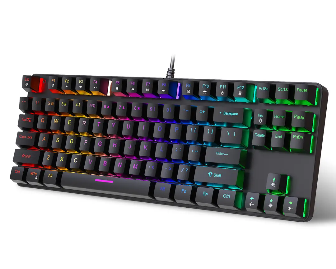 K87 metal mechanical keyboard 87 keys RGB luminous green axis public office home computer accessories Game e-sports cross-border — feature 23