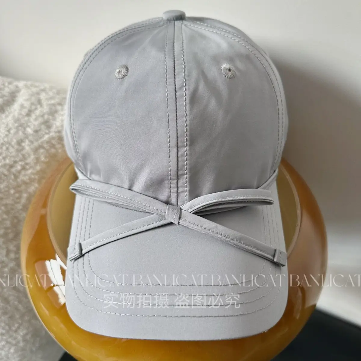 Women's Turquoise Bow Cap with Wide Sunshade - Image 9