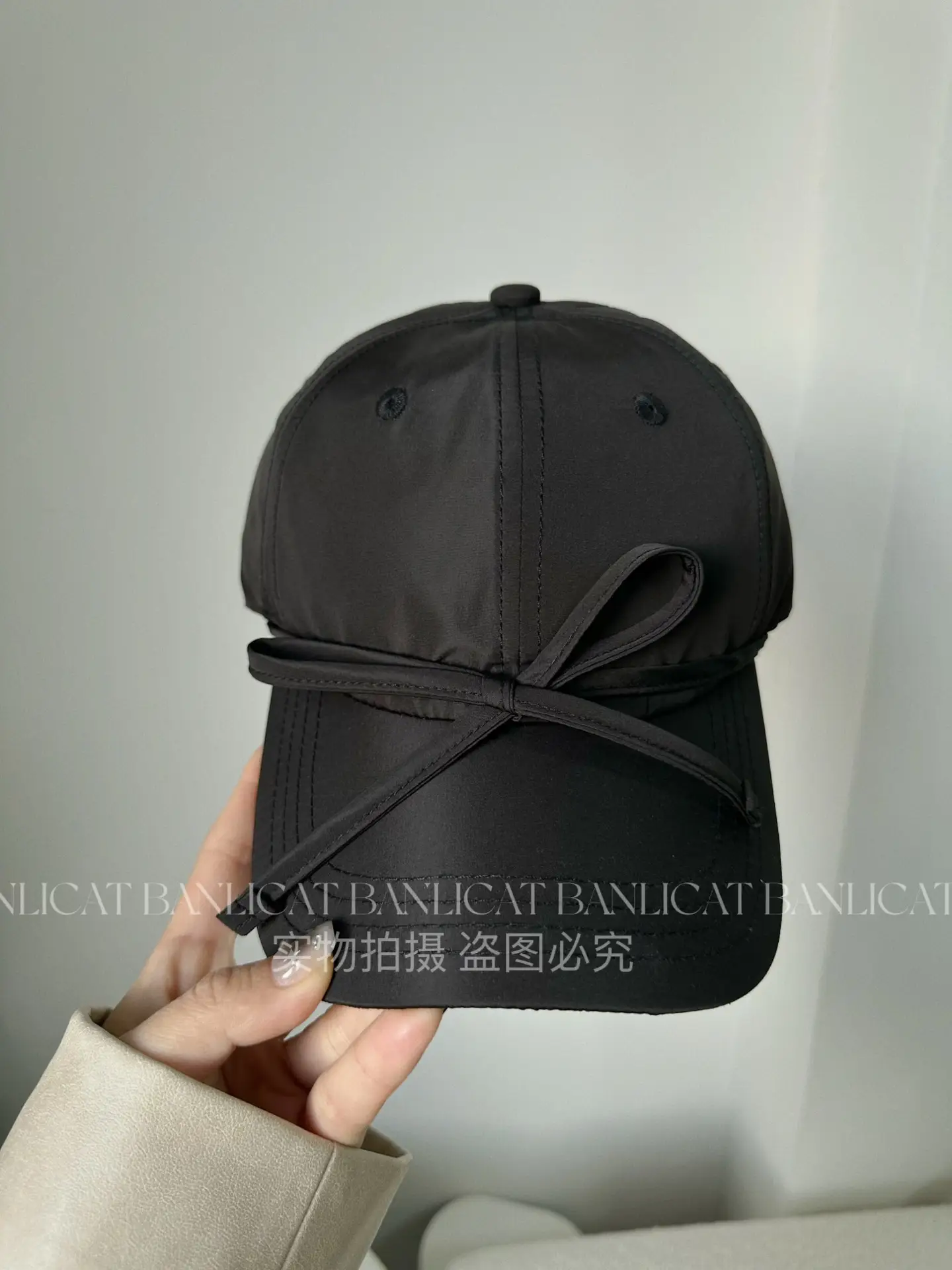 Women's Turquoise Bow Cap with Wide Sunshade — feature 1