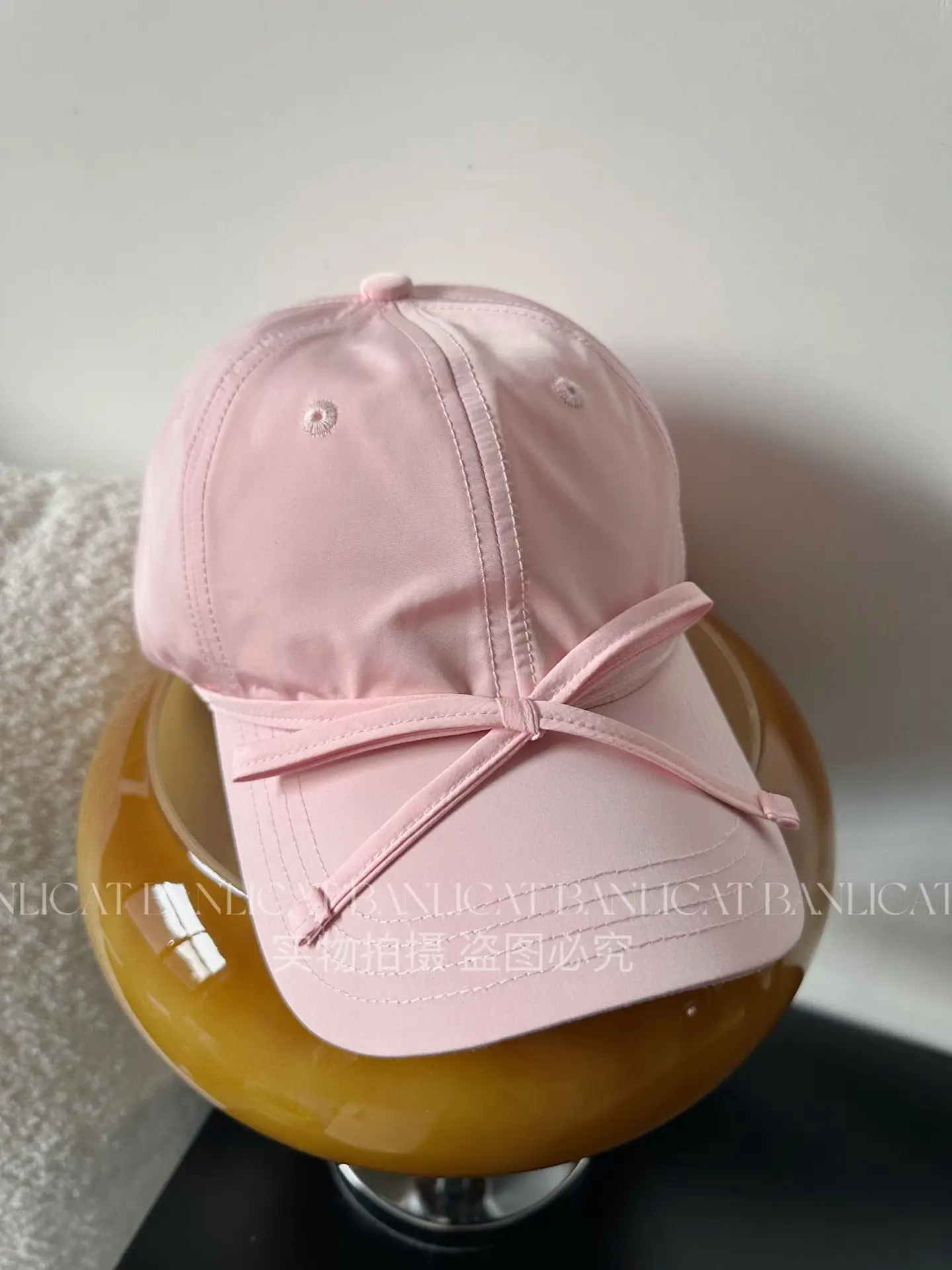 Women's Turquoise Bow Cap with Wide Sunshade — feature 11