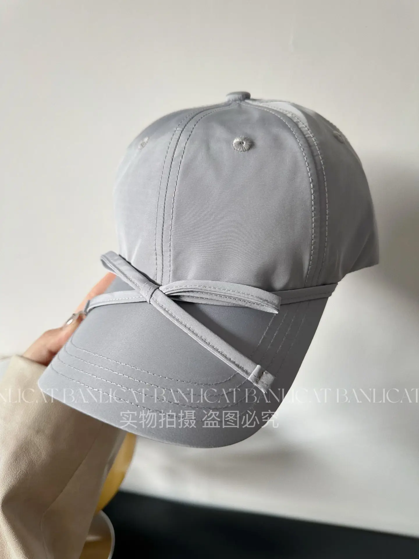 Women's Turquoise Bow Cap with Wide Sunshade — feature 15