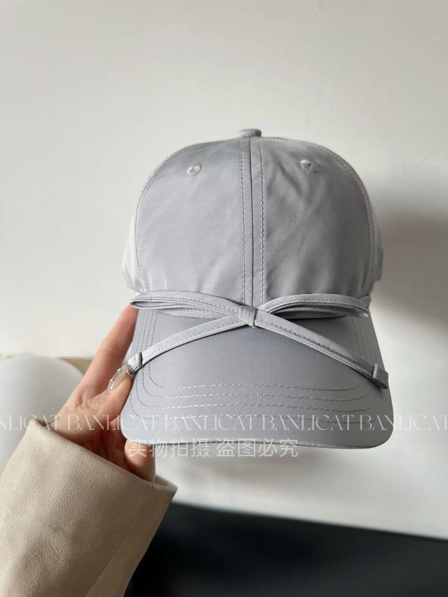 Women's Turquoise Bow Cap with Wide Sunshade — feature 16