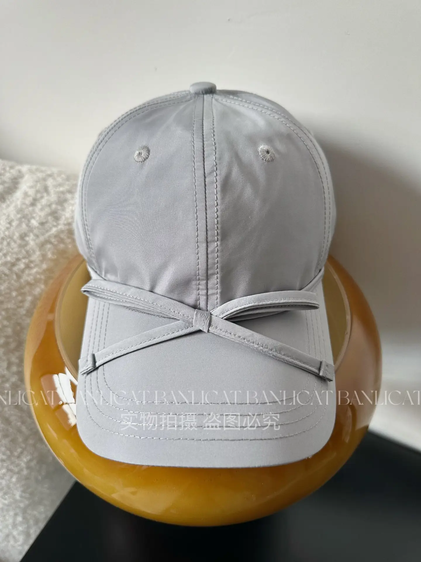 Women's Turquoise Bow Cap with Wide Sunshade — feature 17