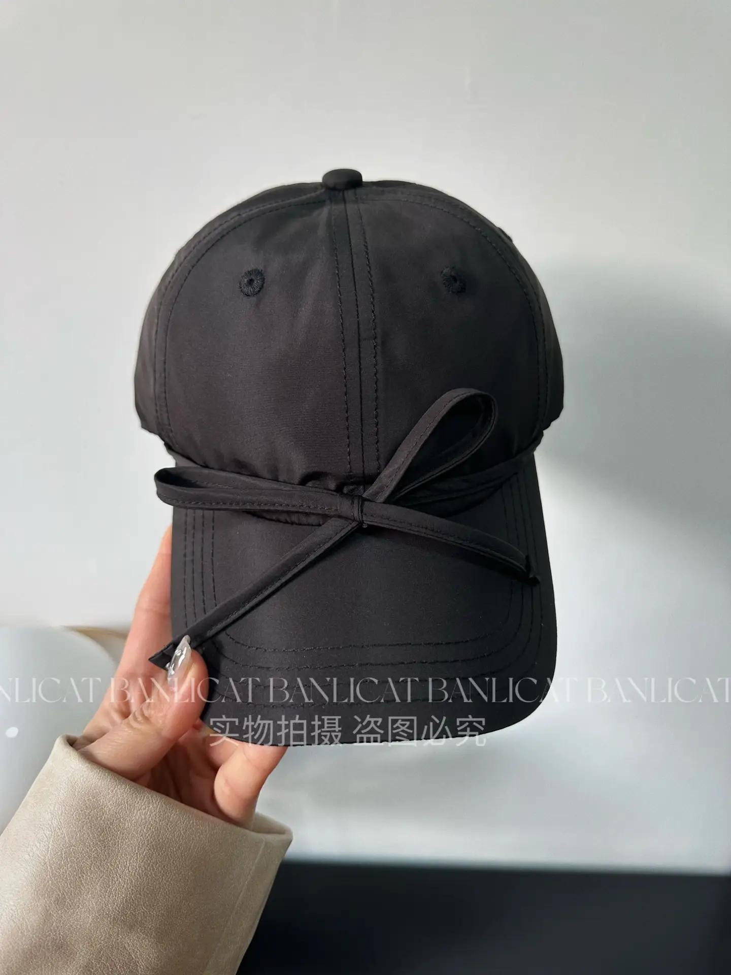 Women's Turquoise Bow Cap with Wide Sunshade — feature 3
