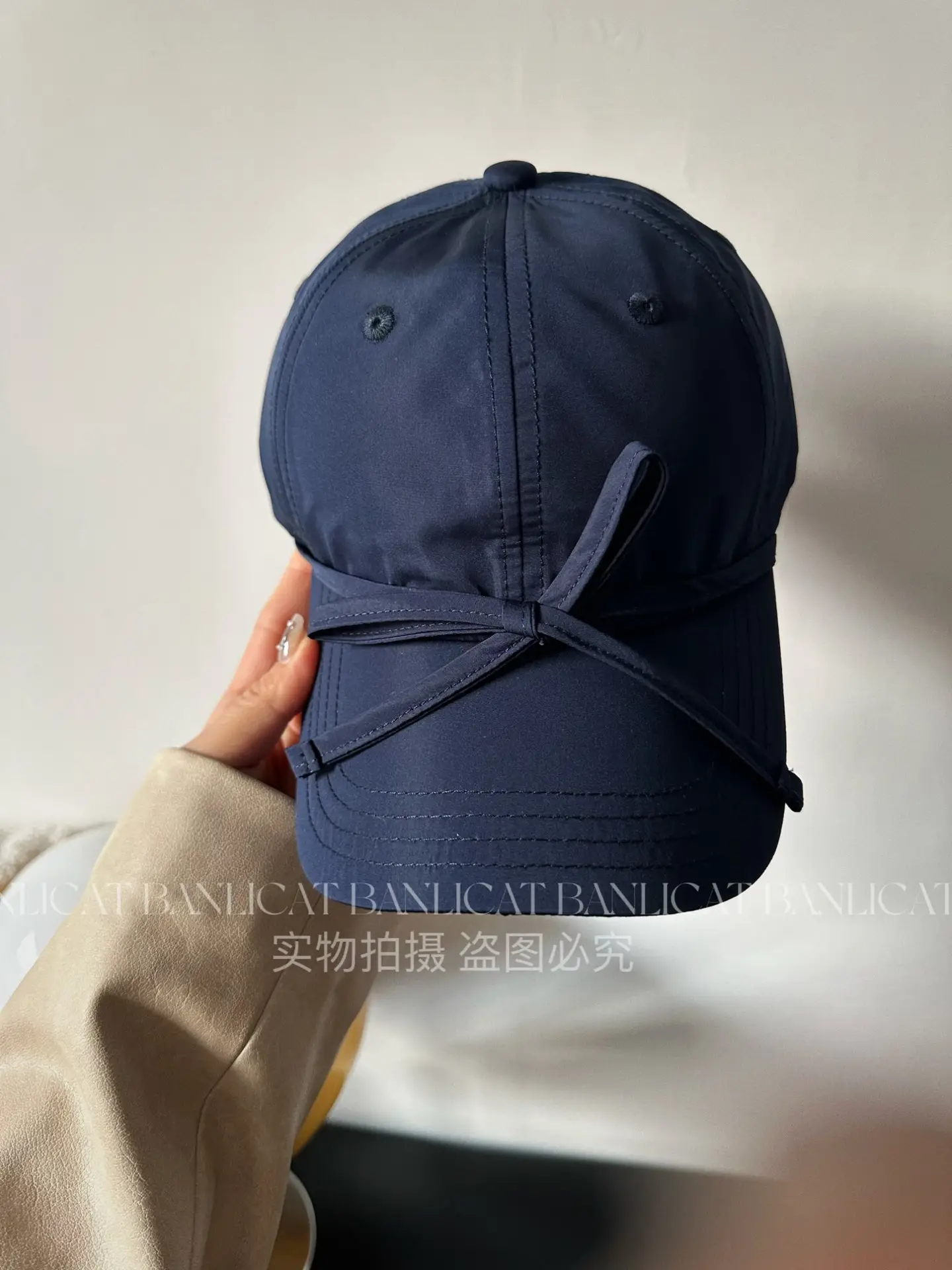 Women's Turquoise Bow Cap with Wide Sunshade — feature 8