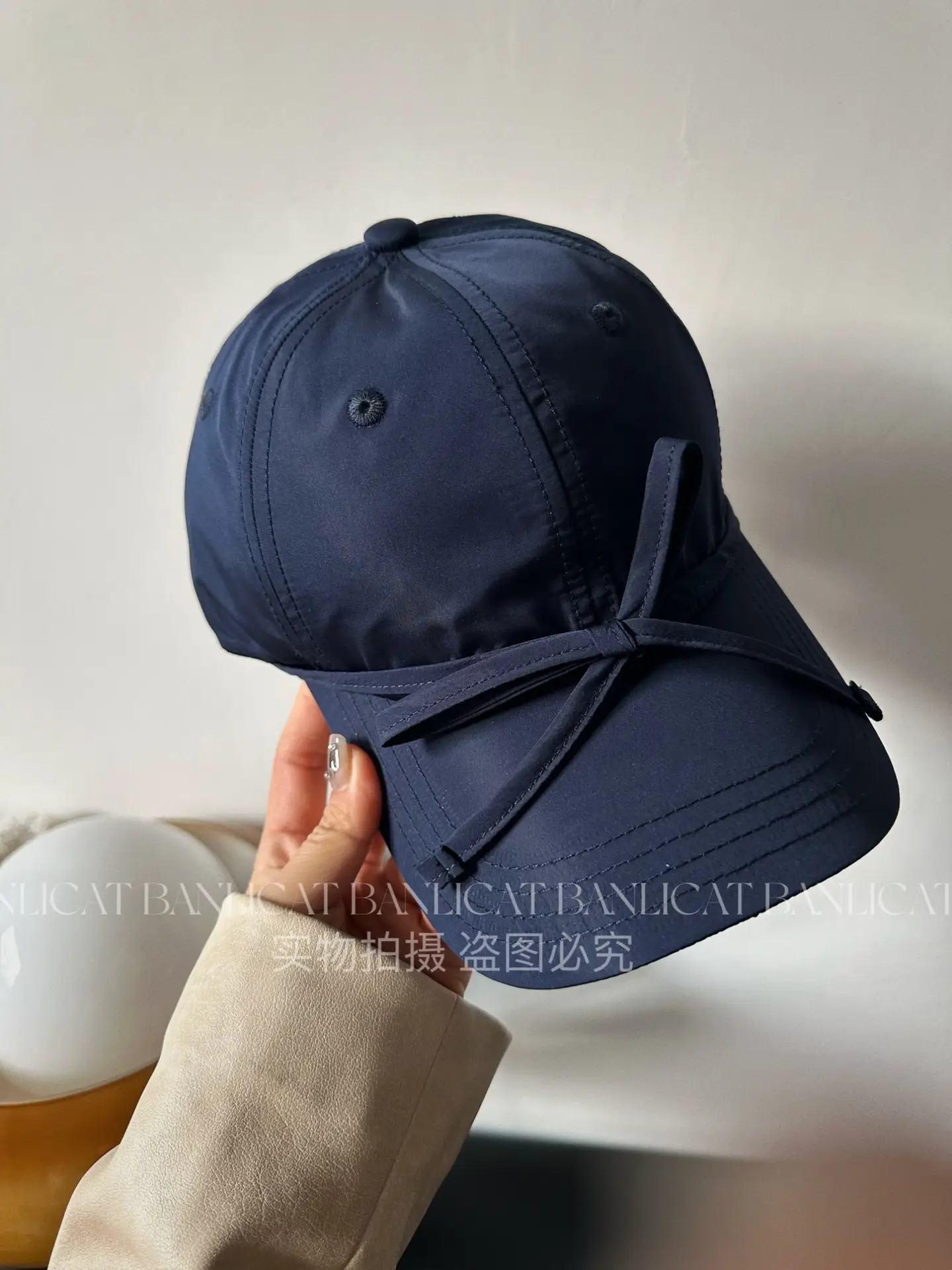 Women's Turquoise Bow Cap with Wide Sunshade — feature 9