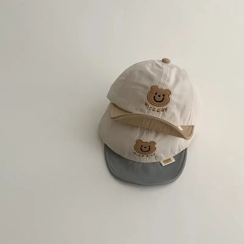 Yipan Soft Brim Baby Cap Beige Grey Spring Summer