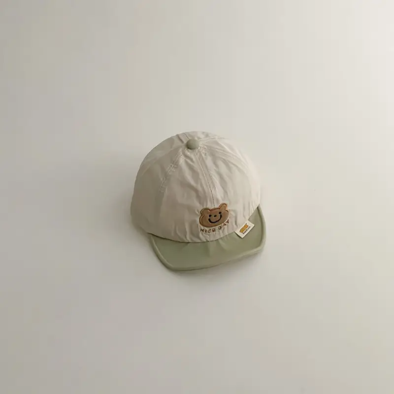Yipan Soft Brim Baby Cap Beige Grey Spring Summer
