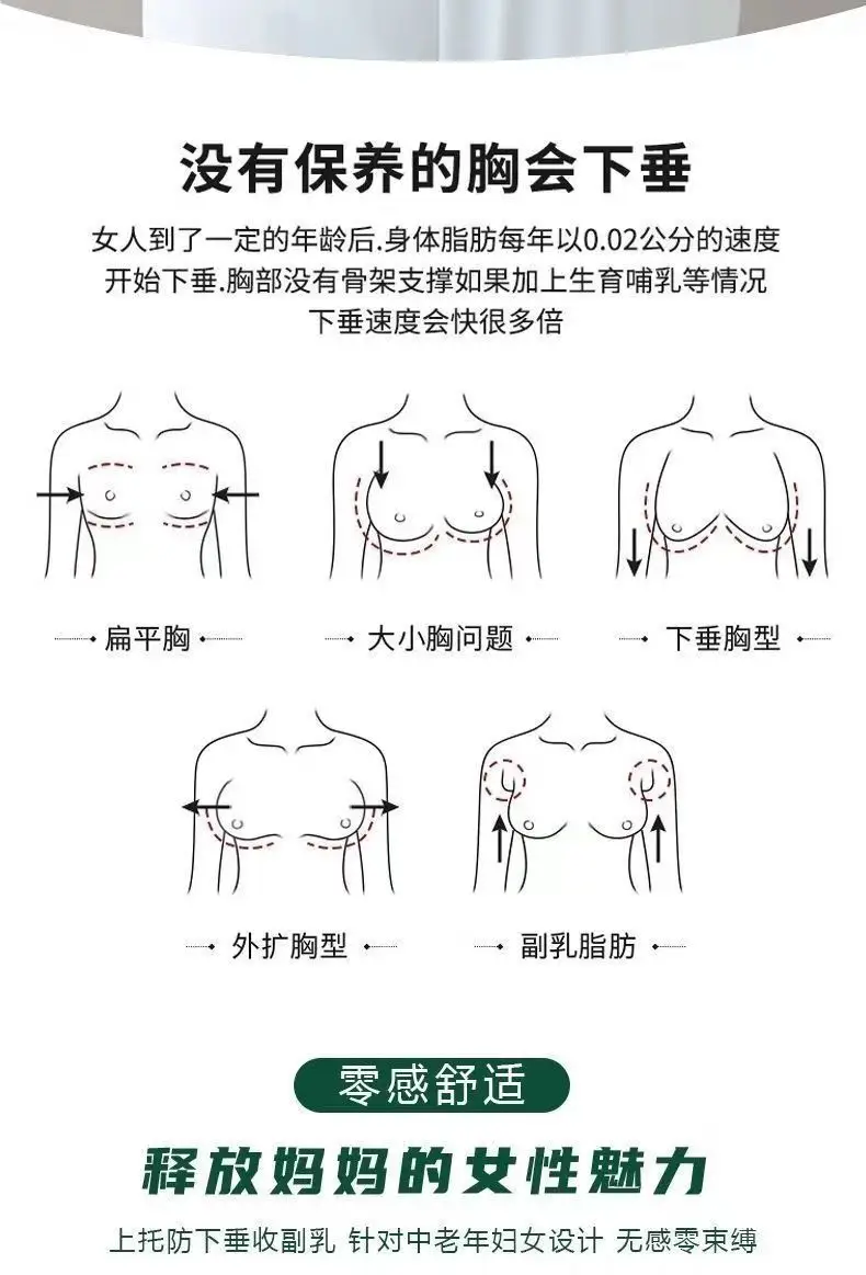 plus size Underwear Lace Steel Ring Push-up Drooping Mom Bra Women's Traceless Vest Thin Sleeping Bra — feature 3