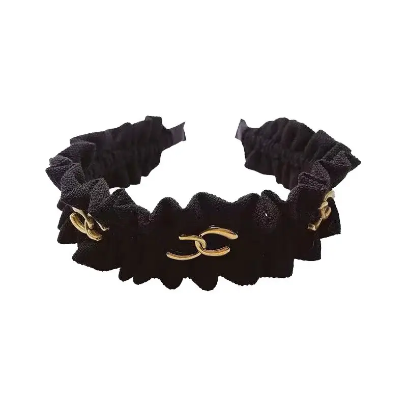 Black Wrinkled Hairpin Headband for Girls Korean Style - Image 14