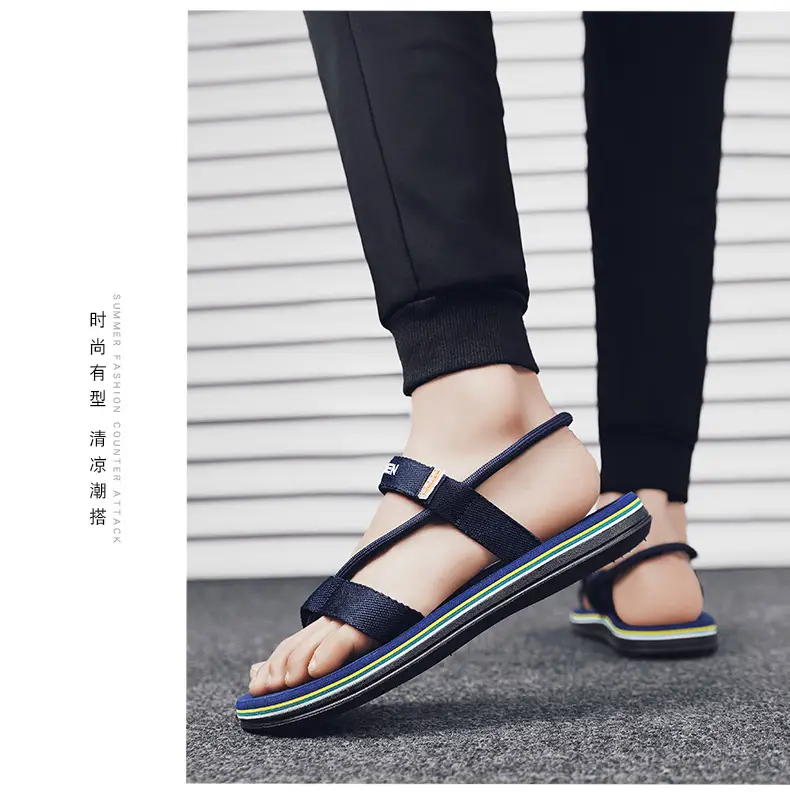 Sandals Men's Summer Korean Style Distinctive Fashion Outwear Beach Shoes Casual Dual-Use Men's Sandals Flip-Flops Flip-Flops — feature 22