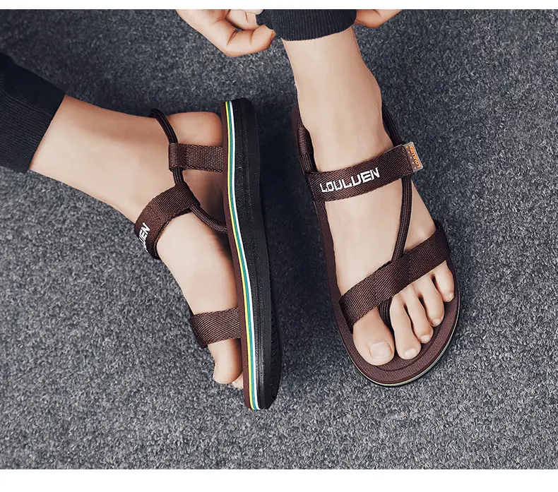 Sandals Men's Summer Korean Style Distinctive Fashion Outwear Beach Shoes Casual Dual-Use Men's Sandals Flip-Flops Flip-Flops — feature 25